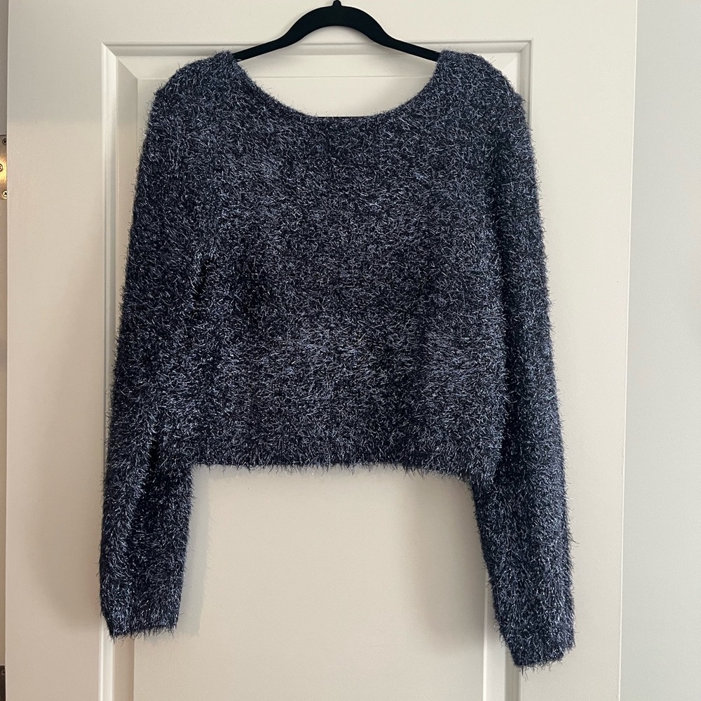 Anthropologie Maeve Blue/silver sweater, size Medium